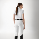 Equiline Ladies Glece short sleeve competition shirt with back view, lightweight show shirt for equestrian events.