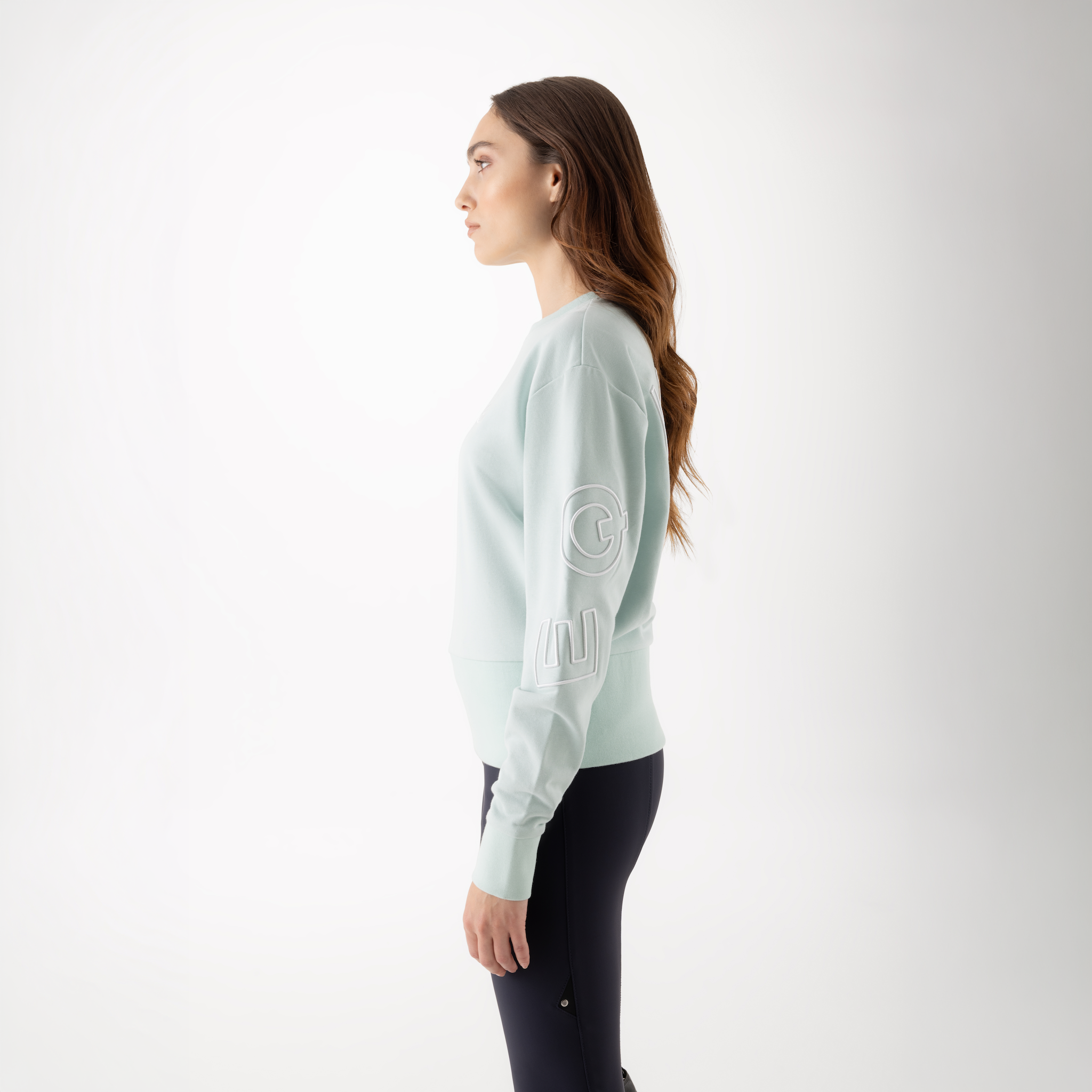 Equiline Ladies Carly crewneck sweater featuring a casual fit, soft fabric, and classic design for comfortable everyday wear.