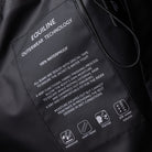 Equiline Ladies Eqextre waterproof jacket technology graphic, 100% waterproof with sealed taped seams and a 20,000mm water column.