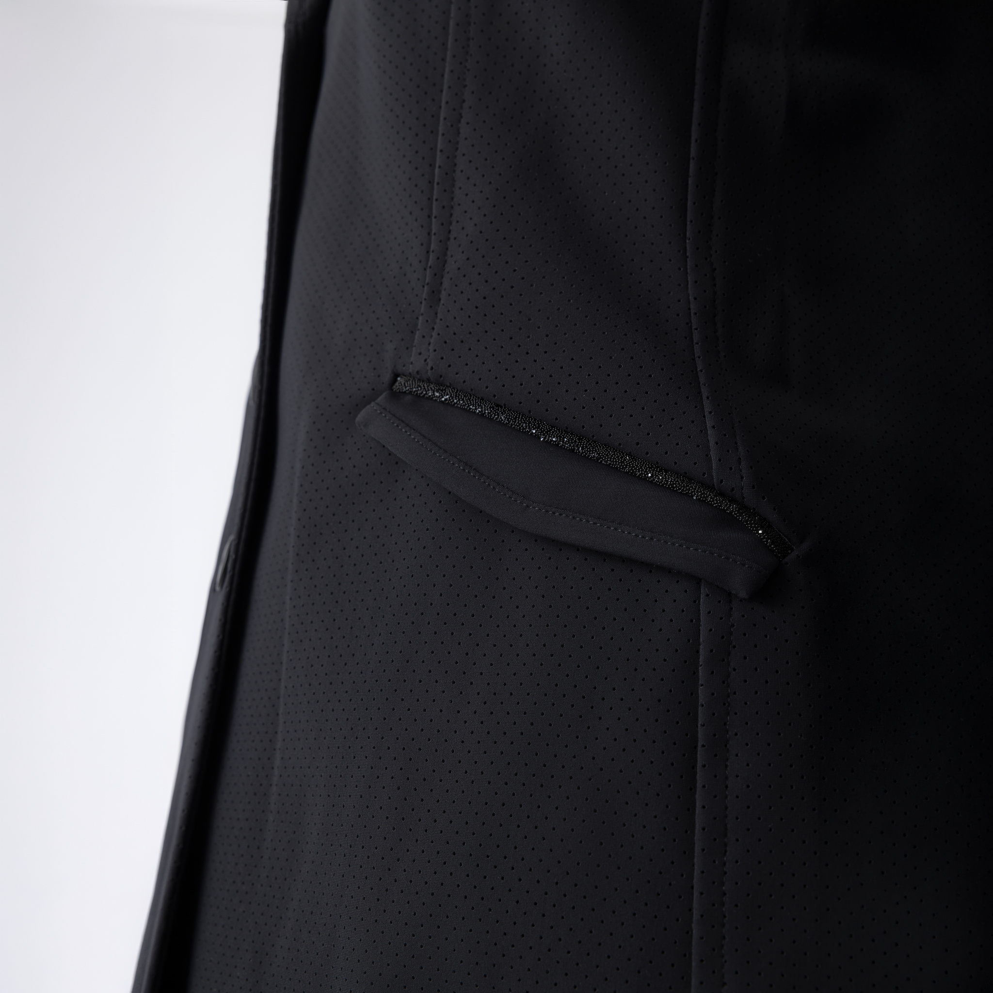 Equiline Ladies Garcia Show Jacket with tailored fit, detailed stitching, and classic equestrian style for competitive riding.