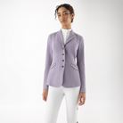 Equiline Ladies Garcia show jacket in mauve, tailored fit with elegant details, designed for equestrian competitions and show riding.