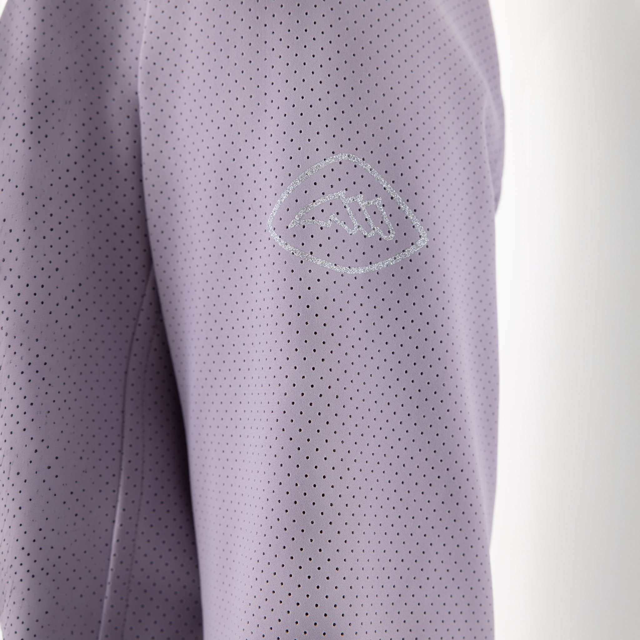 Equiline Ladies Garcia show jacket in mauve with tailored fit and detailed stitching, designed for equestrian competitions.