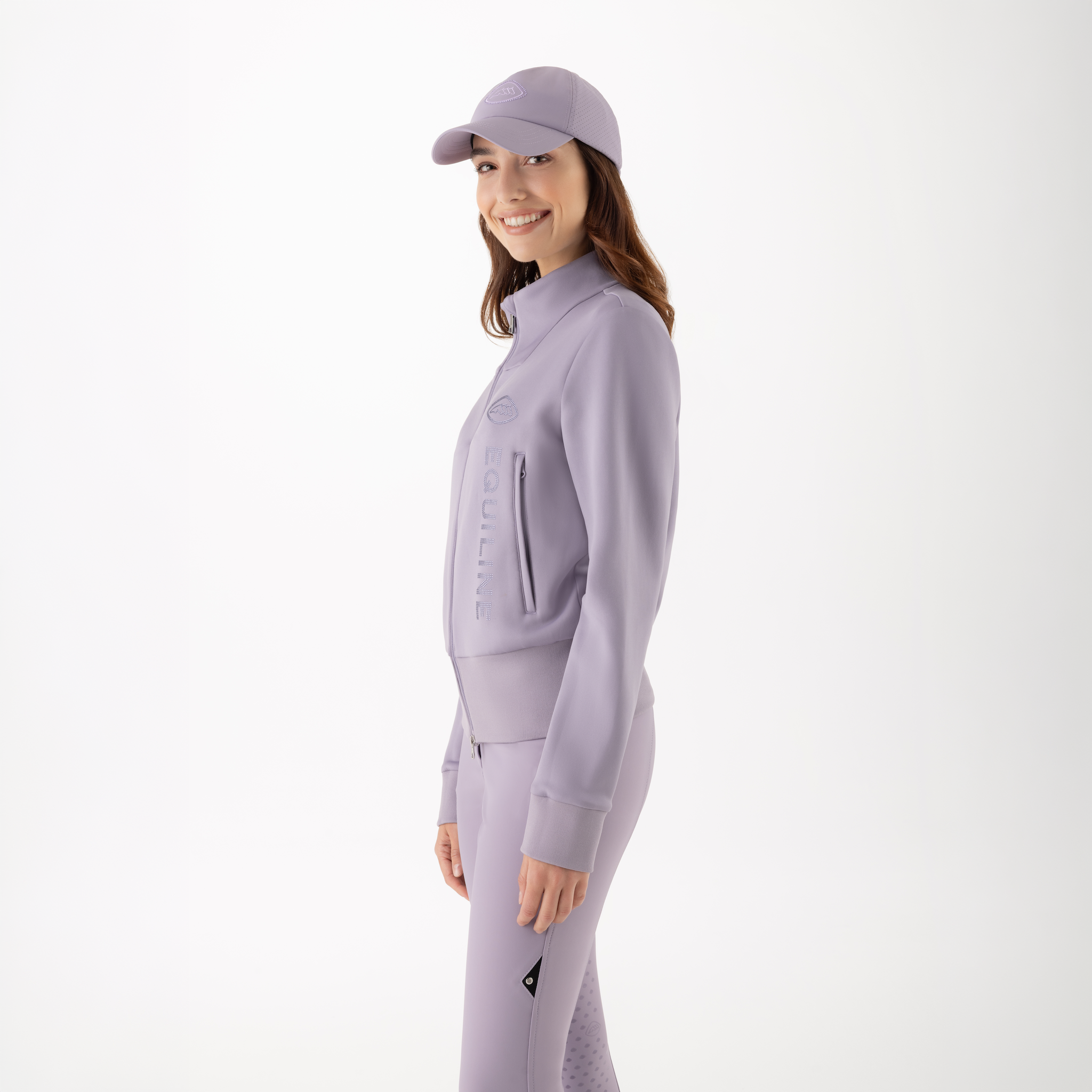 Equiline Ladies Glempa full-zip casual sweatshirt with a hood, made of soft fabric, suitable for everyday comfort and style.