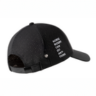 Back view of Equiline unisex Castel baseball cap showing adjustable strap and branded logo on navy blue fabric.