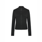 Black Trolle Ladies Thermal Tech Jacket for casual wear, featuring a fitted design and warm insulating fabric.