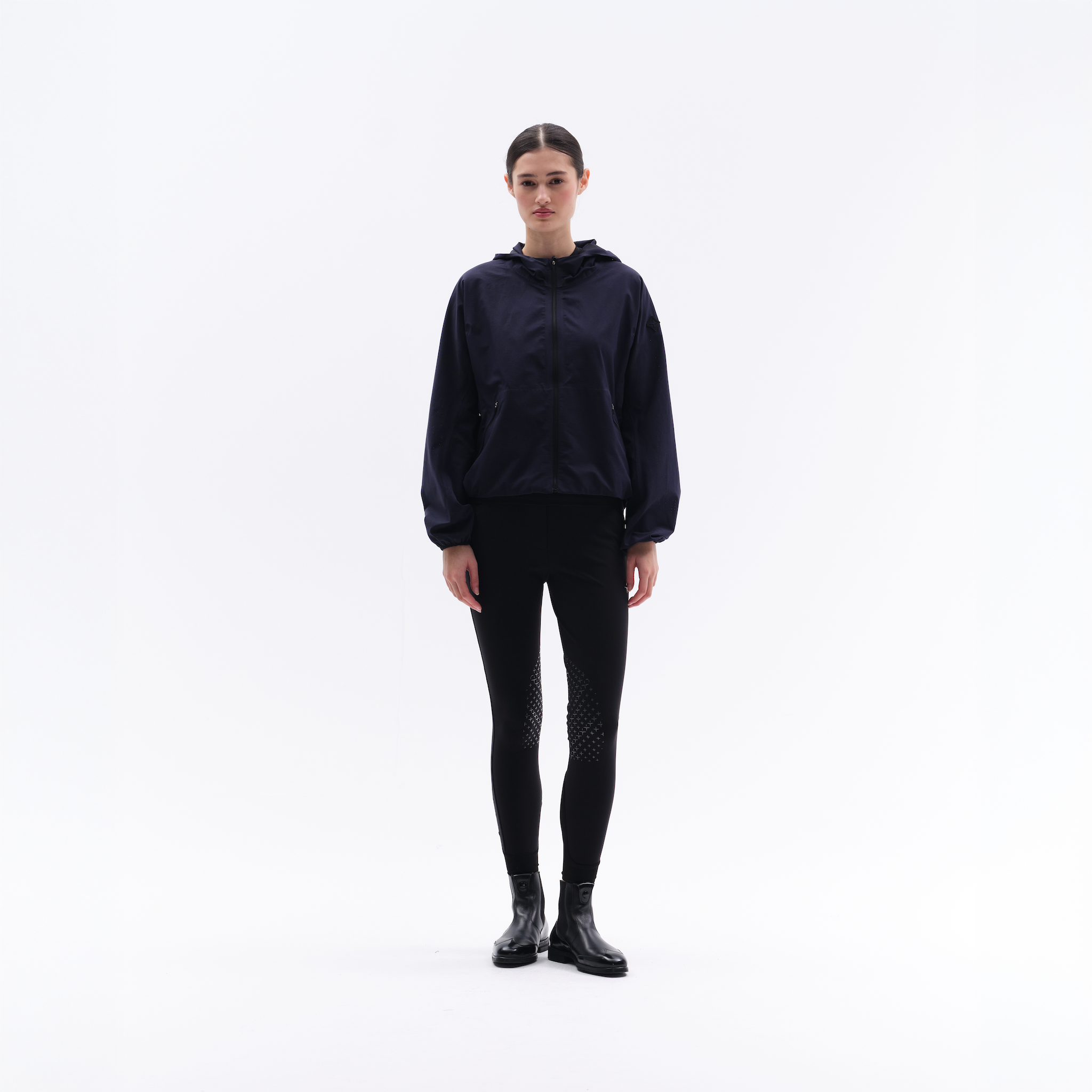 Trolle Ladies cool dot light bomber jacket in navy, casual style, with a lightweight design and button details.