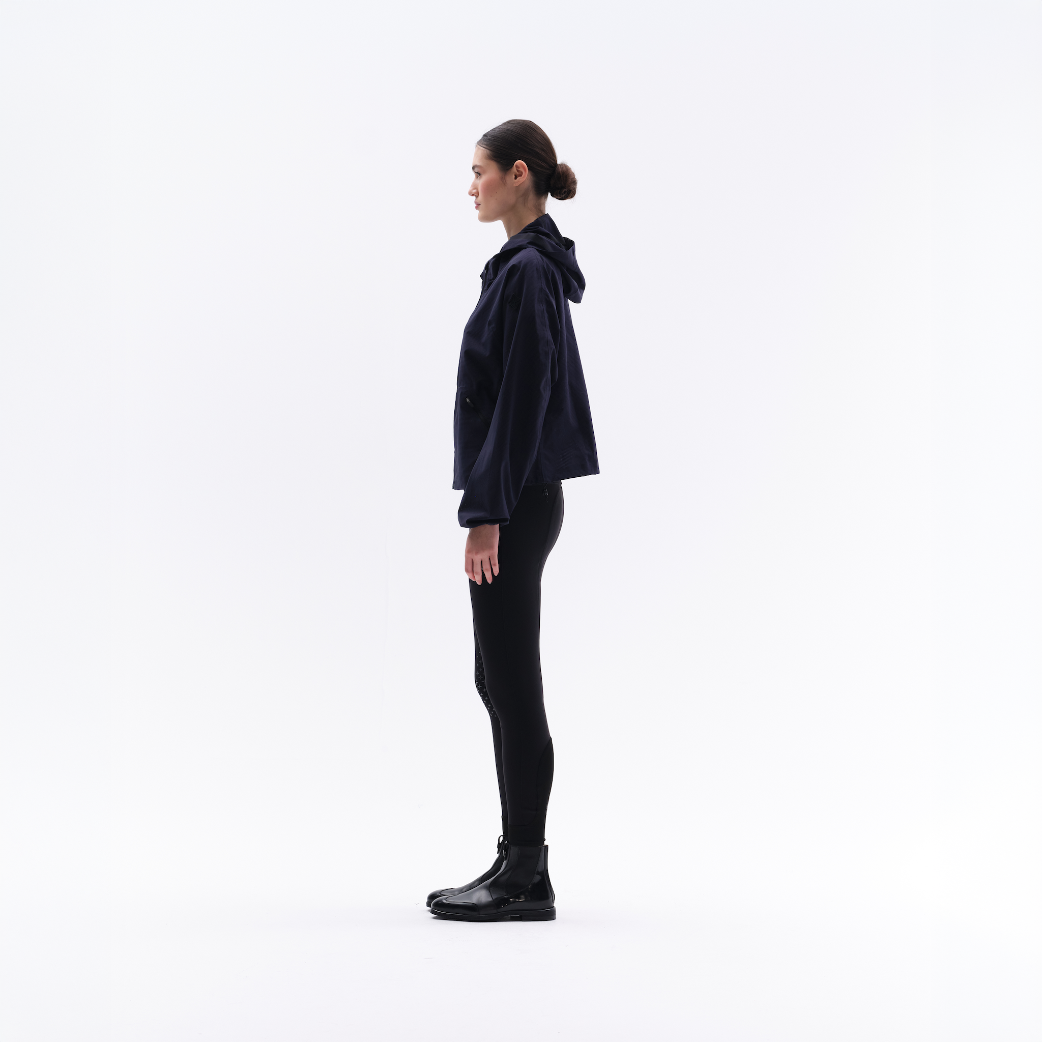 Navy Trolle Ladies cool dot light bomber jacket with casual style, lightweight fabric, and subtle dot pattern.