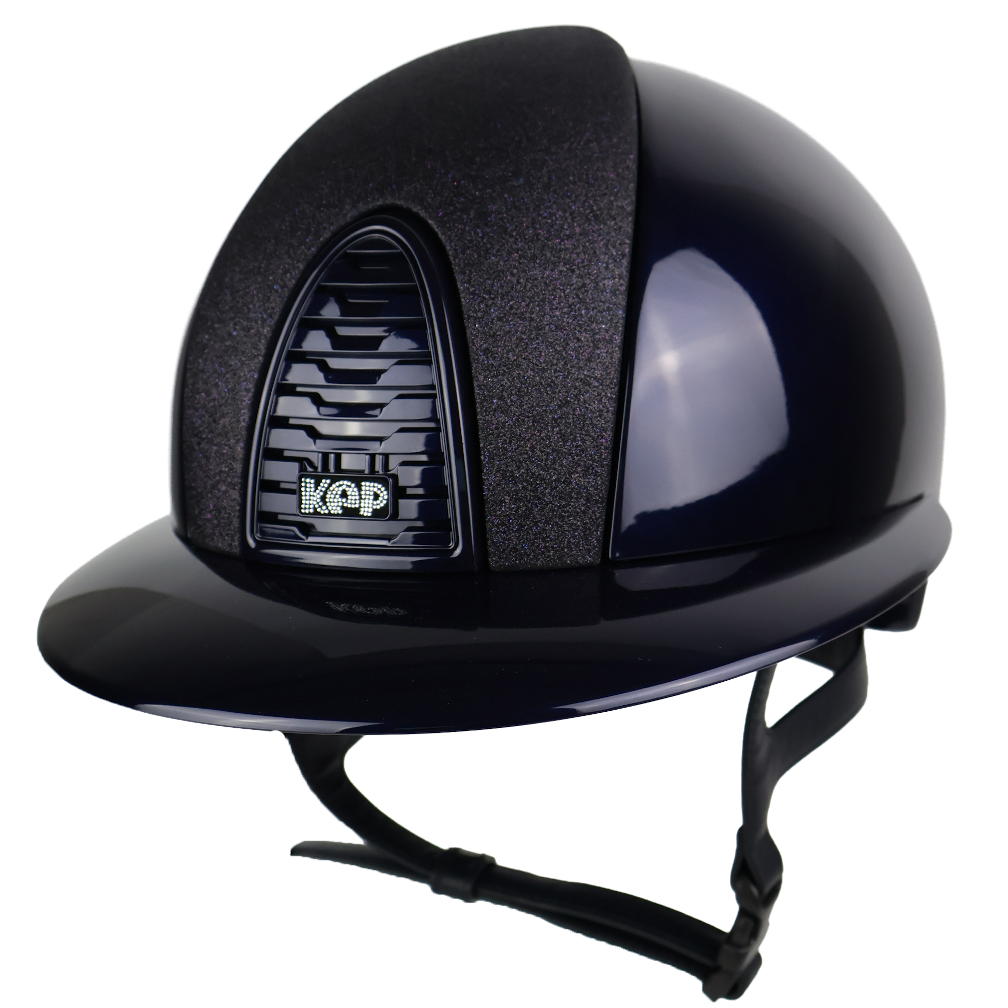 KEP Cromo 2.0 Polish Polo riding helmet with star front, polished visor, back, frame, grid, and crystal logo.