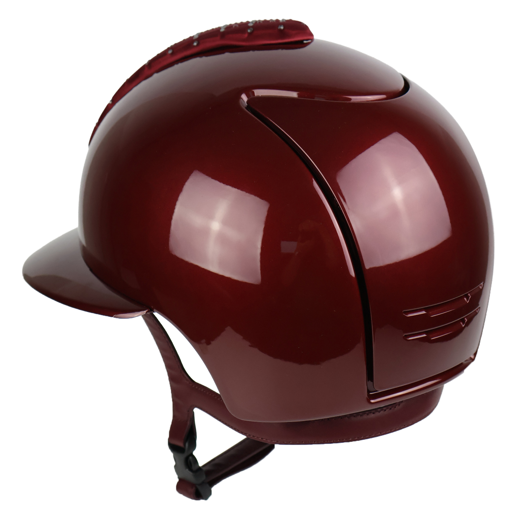 KEP Cromo 2.0 metal polo riding helmet with satin finish, metal back, visor, button, frame, grid, and stylish design.