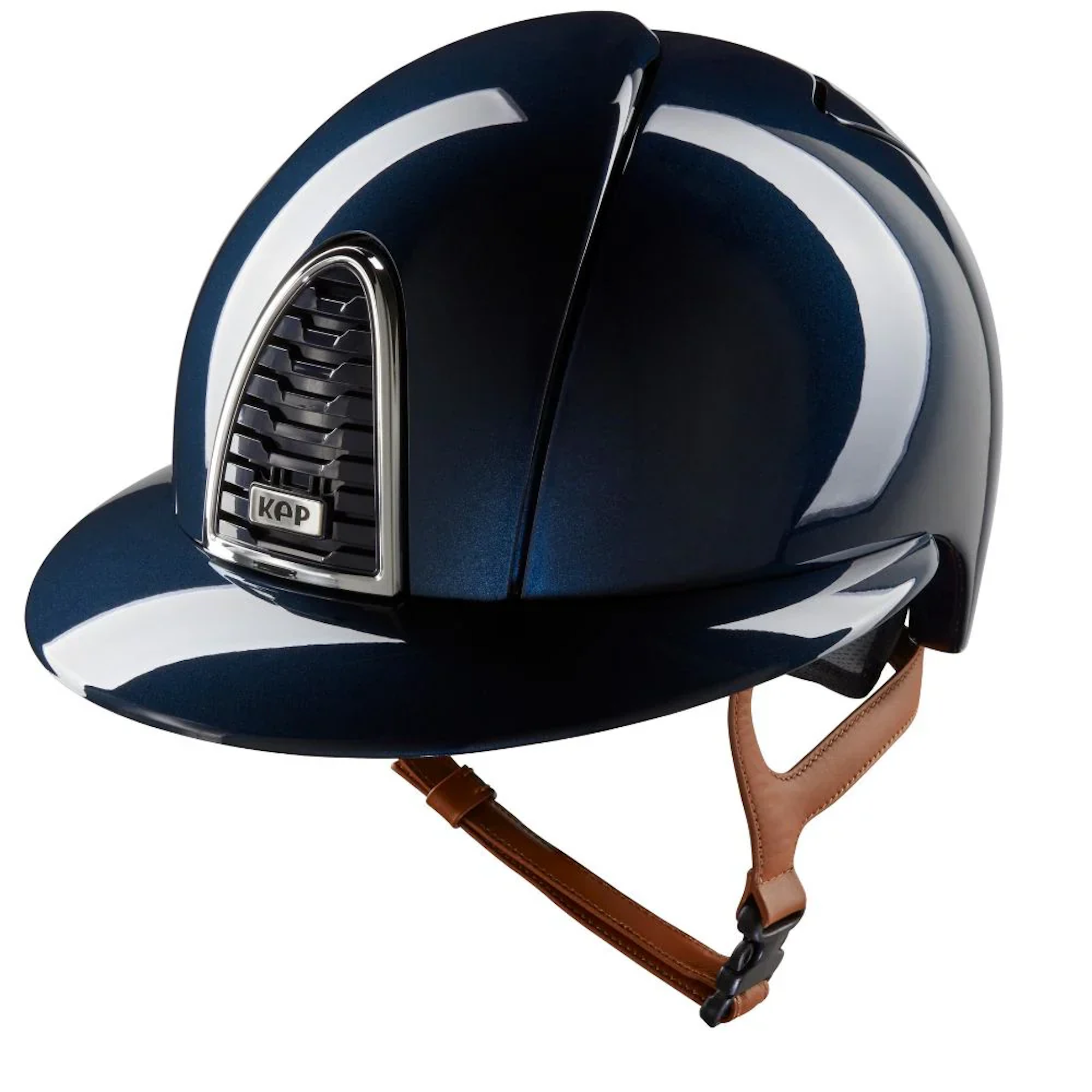 KEP Cromo 2.0 Shine Polo Visor Riding Helmet with Beige Chinstrap - Espayo Equestrian
