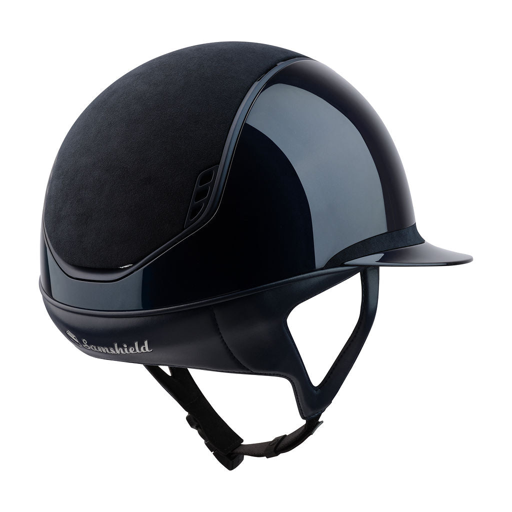 Samshield Miss Shield Shadowglossy 2.0 Riding Helmet, Alcantara Top & Front Band, Matt Trim & Blazon - Espayo Equestrian