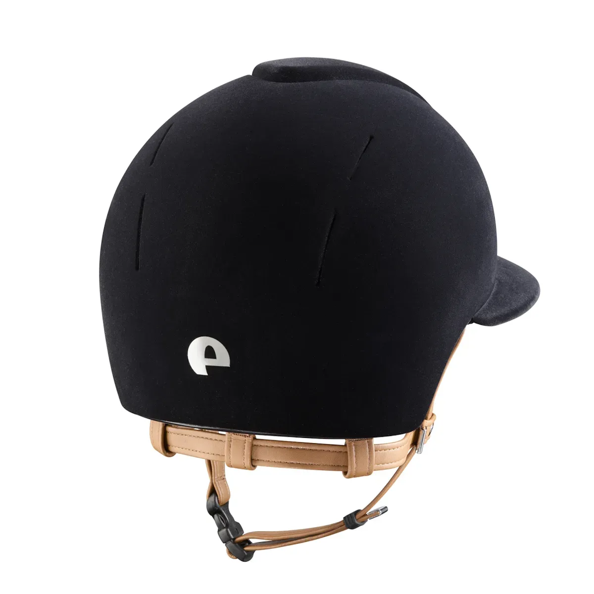 KEP Smart Nova Velvet Riding Helmet Polo Peak with Beige Chin Strap - Espayo Equestrian