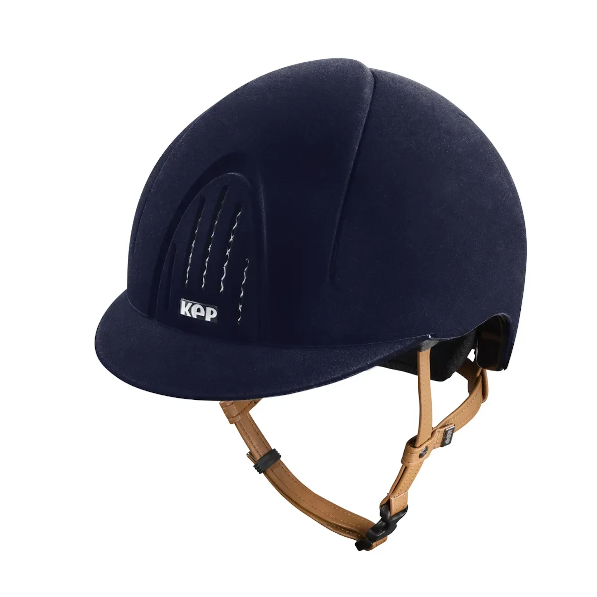 KEP Smart Nova Velvet Riding Helmet with Beige Chin Strap - Espayo Equestrian