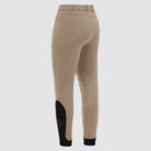 Cavalleria Toscana ladies’ New Grip Supergrip breeches showing beige fabric with black knee patches and saddle grip detailing.