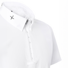 White Trolle Mens Aero Show Shirt with classic collar and button front for equestrian show events.