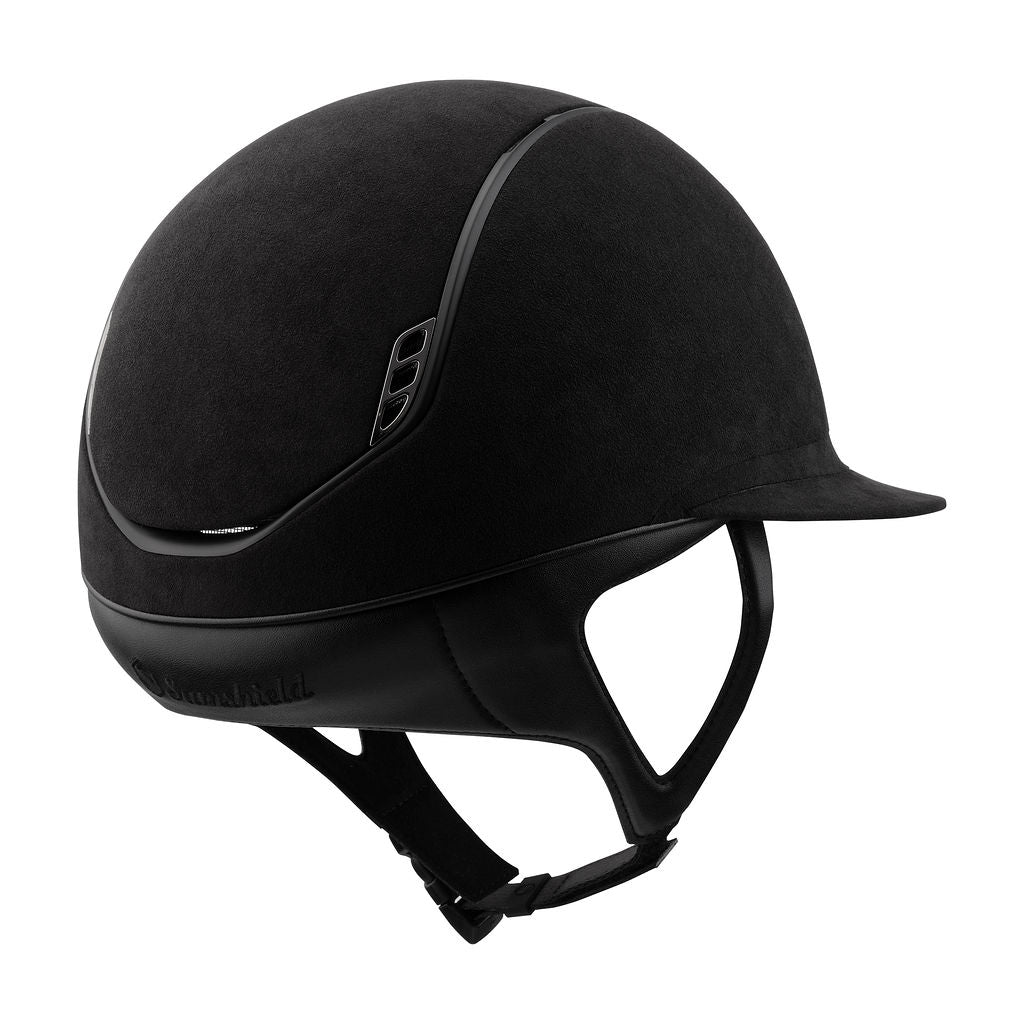 Samshield Miss Shield Premium 2.0 Riding Helmet, Alcantara, Matt Trim, Black Chrome Blazon - Espayo Equestrian