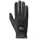 Black Roeckl Lisboa riding gloves made of leather with detailed stitching and a secure wrist closure.