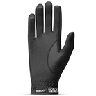 Black Roeckl Lisboa riding gloves with textured palms and snug fit, designed for horseback riding and equestrian activities.