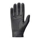 Black Roeckl Millero unisex gloves showing textured volcanic ash back design and snug wrist fit.