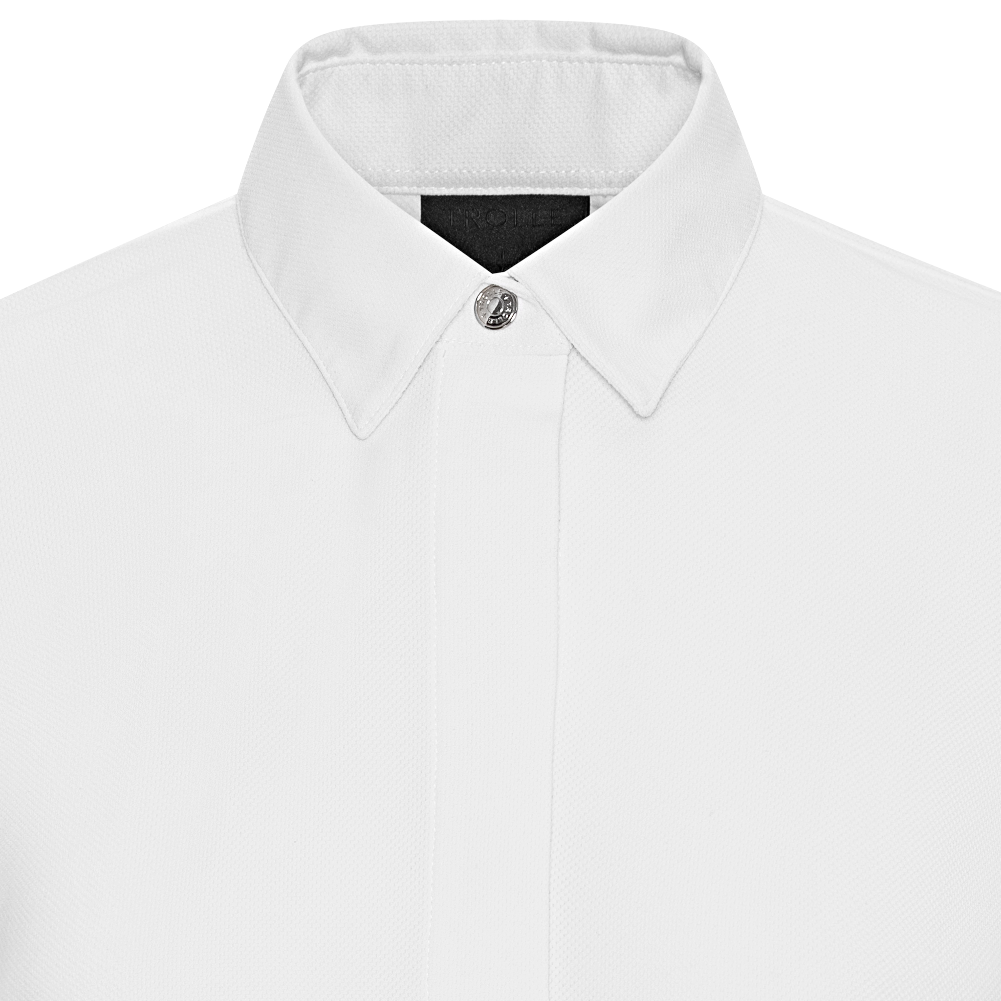 White Trolle Ladies casual piquet shirt, a comfortable polo-style top with short sleeves and a classic fit.