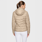 Samshield Ladies Davos Puffer Jacket in sand color, casual coat with quilted design and front zipper, viewed from the back.