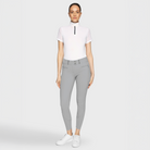 Samshield Ladies SS26 Clara Premium knee grip riding breeches in light grey fabric, designed for comfort and style in equestrian riding