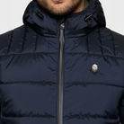 Samshield men's SS26 Gstaad navy gilet with quilted design and front zipper, stylish sleeveless vest for riding or casual wear.
