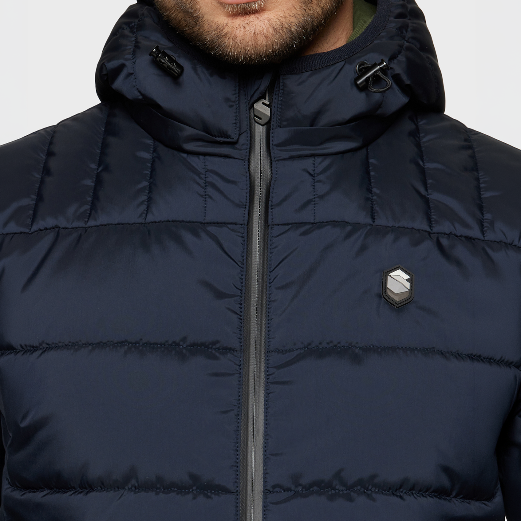 Samshield men's SS26 Gstaad navy gilet with quilted design and front zipper, stylish sleeveless vest for riding or casual wear.
