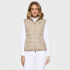 Samshield Ladies Alta Badia Gilet in sand color, lightweight vest with sleek design and front zipper, suitable for riding or outdoor wear.