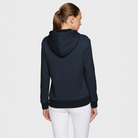 Samshield Ladies SS26 Camilla navy hoodie, casual jumper with drawstring hood, cotton blend, front pocket, comfortable fit.