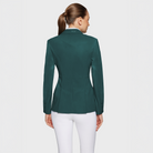 Samshield Ladies Alixair Leaf Show Jacket in hunter green, lightweight show jacket with leaf details and tailored fit.