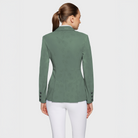 Samshield Ladies Alixair Leaf show jacket in pistachio with leaf embroidery, tailored fit for equestrian competition.