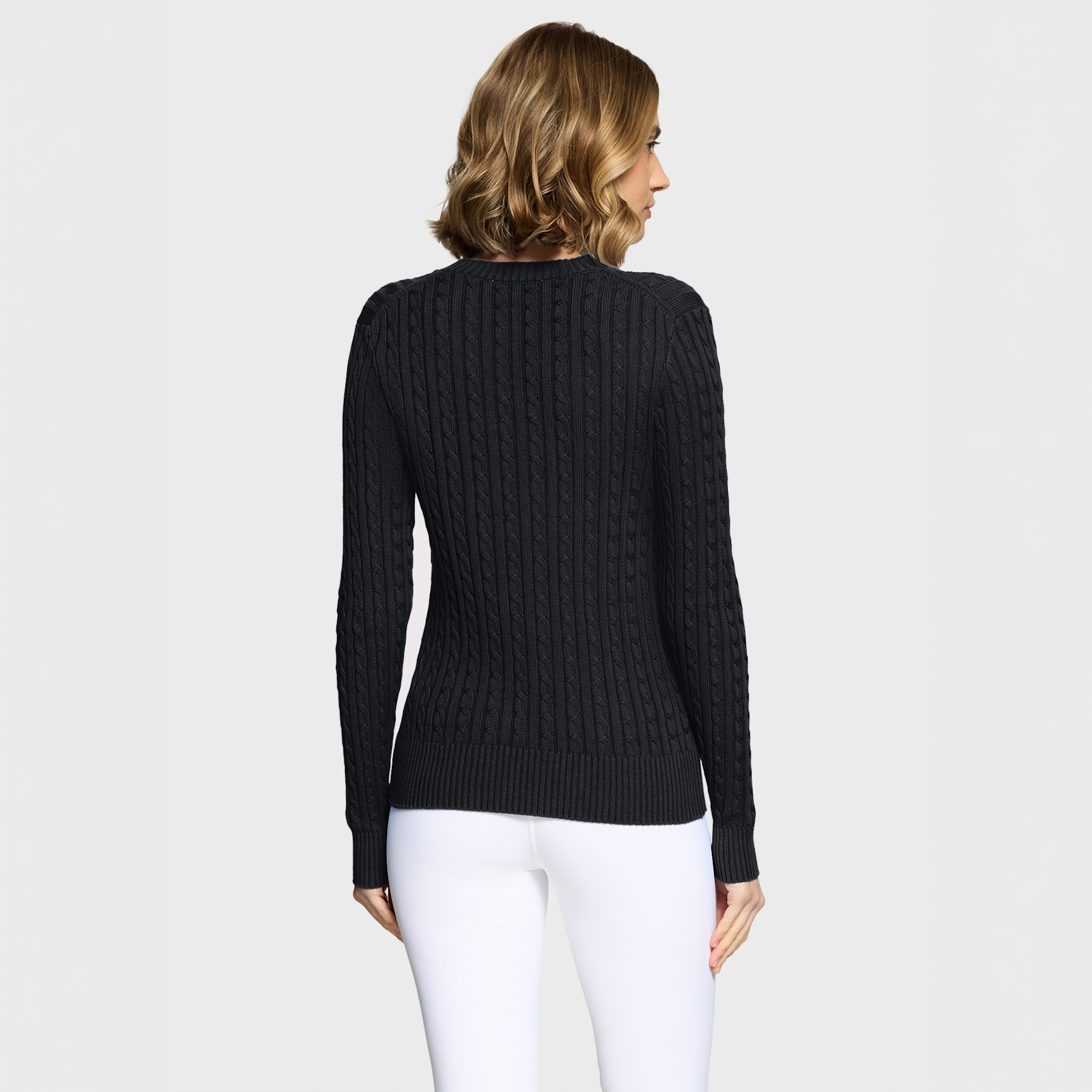 Samshield Ladies SS26 Lisa twisted black sweater, casual jumper with a stylish twisted design, front view.