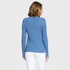 Samshield Ladies SS26 Lisa twisted sweater in dusty blue, casual women's jumper with a relaxed fit and stylish design.