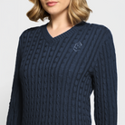 Samshield Ladies SS26 Lisa Twisted Sweater in dusty navy, casual jumper with twisted knit design and long sleeves.