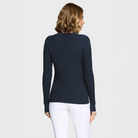 Samshield Ladies SS26 Lisa twisted sweater in dusty navy, featuring a casual fit and stylish twisted design.
