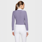 Samshield Ladies Roxanne premium long sleeve show shirt in lavender gray with subtle branding and tailored fit.