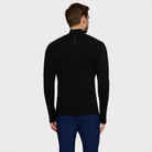 Samshield men's Elvyn black zip-up sweater, casual jumper with a front zipper and ribbed cuffs, displayed on a neutral background.
