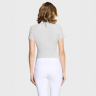 Samshield Ladies SS26 Aloise short sleeve show shirt in light grey, breathable fabric with a classic collar and subtle branding.
