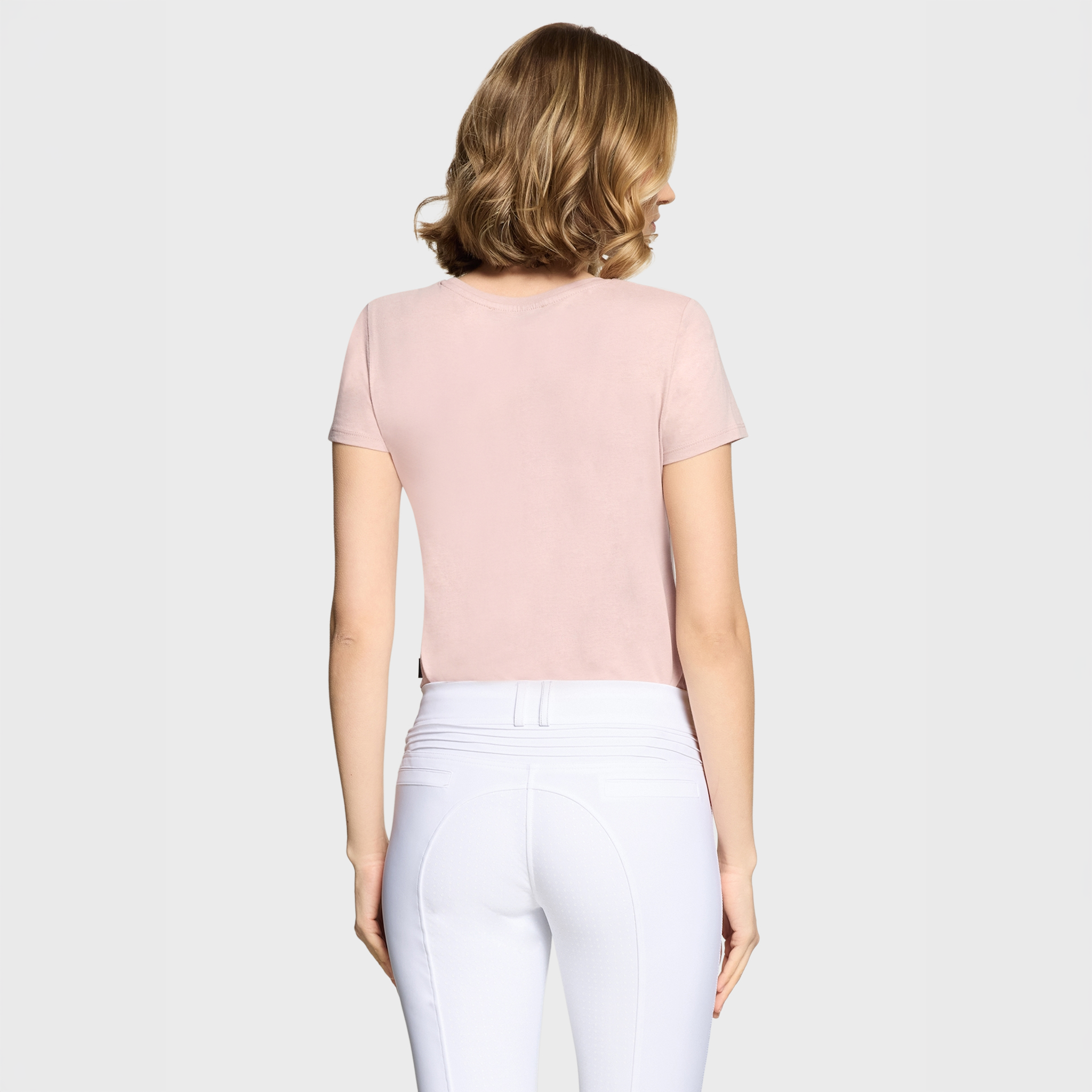 Samshield ladies Sylvia short sleeve show shirt in powder pink, lightweight with a classic fit and subtle branding.