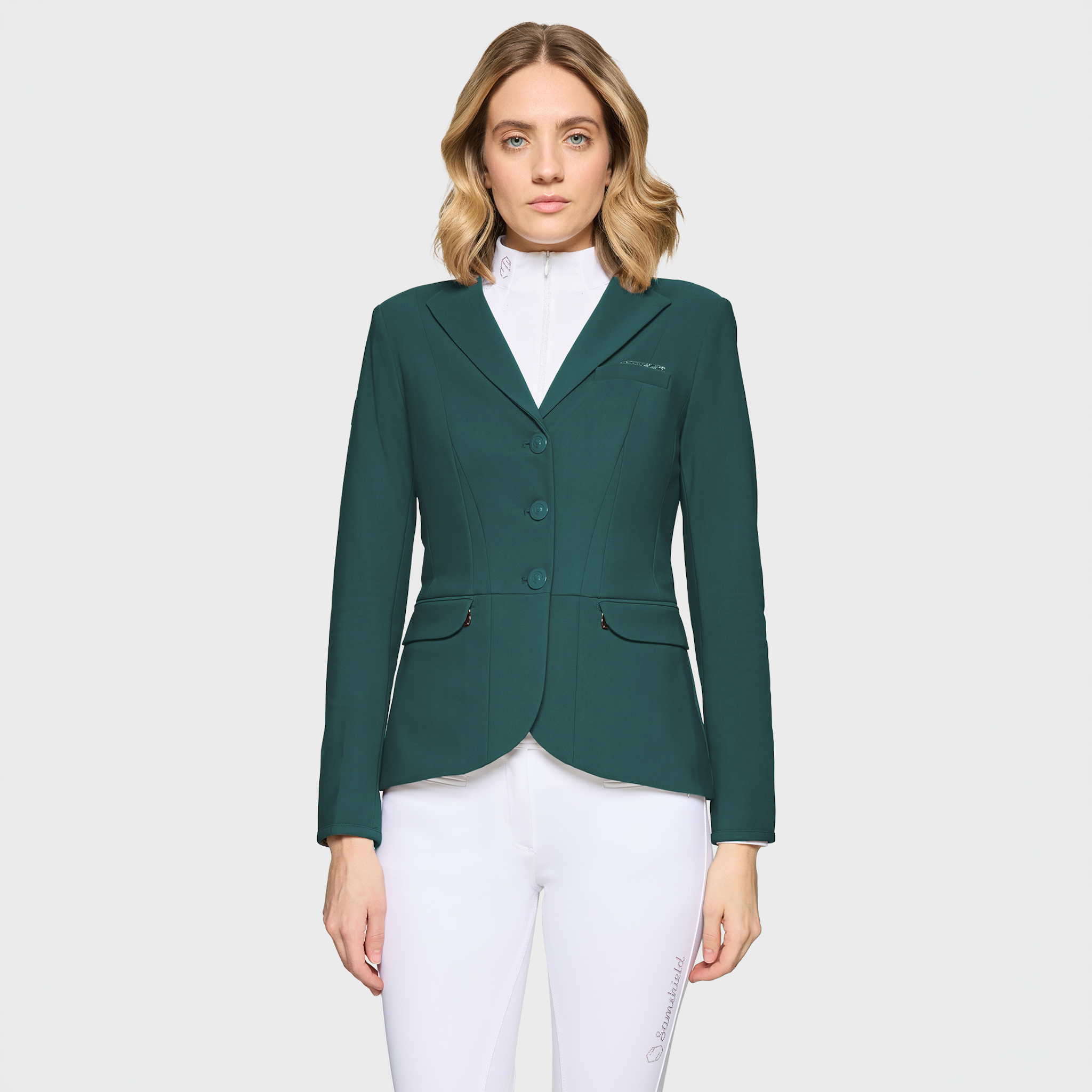 Samshield Ladies SS26 Victory Premium show jacket in hunter green with tailored fit and stylish design for equestrian competitions.