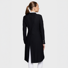 Samshield Ladies Frac Wellington Crystal Dressage Tail Coat in black with crystal embellishments, tailored for elegant equestrian performance.