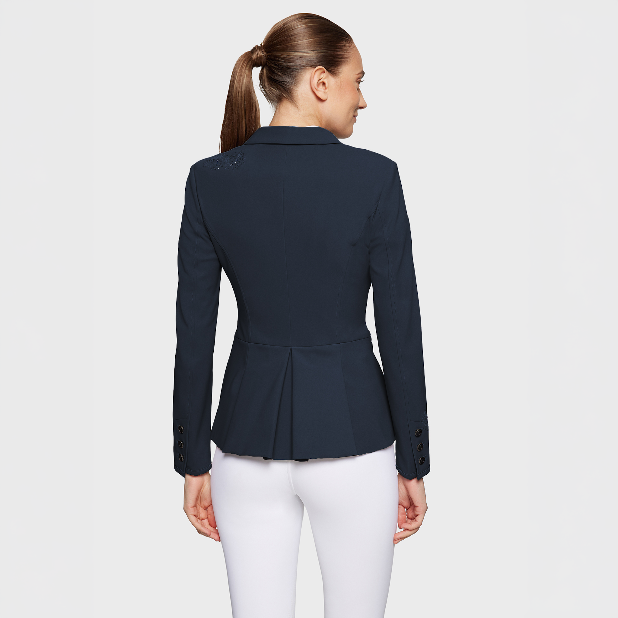 Samshield Ladies Victorine Crystal Ferna navy show jacket with elegant detailing, tailored fit, and decorative crystal accents.