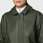Samshield Delfina waterproof rain coat for ladies in beige, casual jacket with hood and waterproof fabric detail.