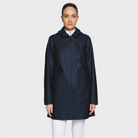 Samshield Delfina waterproof rain coat for women, navy and beige casual jacket with a hood, designed for outdoor protection.