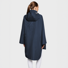 Samshield Ladies SS26 Elfida navy waterproof poncho, casual coat with hood, designed for outdoor protection and style.