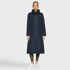 Samshield Ladies Liviana navy waterproof rain coat, casual jacket with a smooth fabric finish and front zipper detail.
