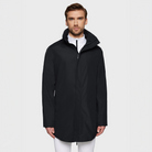 Samshield men's Stelian waterproof rain coat in black, casual jacket with a sleek design and durable waterproof material.