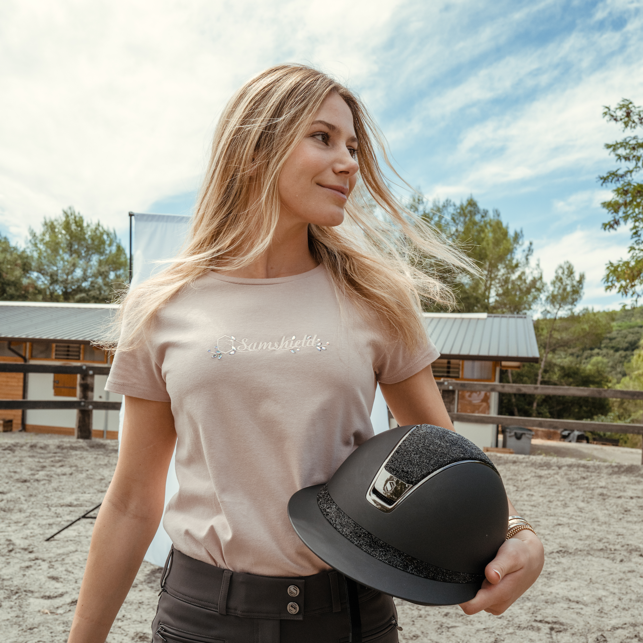Samshield Ladies Sylvia short sleeve show shirt with stylish design and comfortable fit, ideal for equestrian competitions.