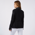 Black Vestrum Ladies Nizza Show Jacket displayed from the back, showcasing tailored fit and elegant design for equestrian events.